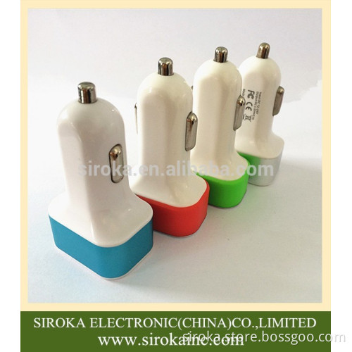 High quality portable USB 3 port smart car charger triple USB cellphone car charger for iPhone iPad Samsung